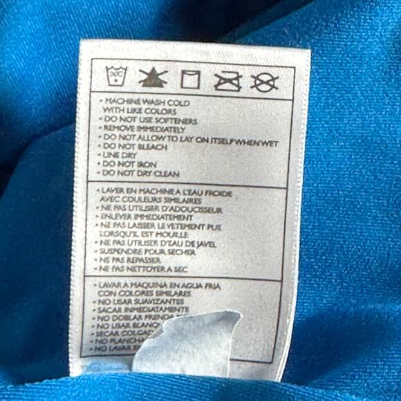 Nike Dri-FIT Advantage Athletic Tank Top Small Blue White Lime Criss Cross Back - Picture 9 of 11